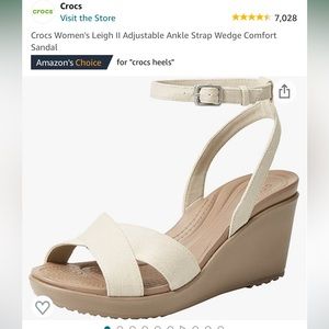 Crocs Leigh II Adjustable Ankle Strap Wedge Comfort Sandal